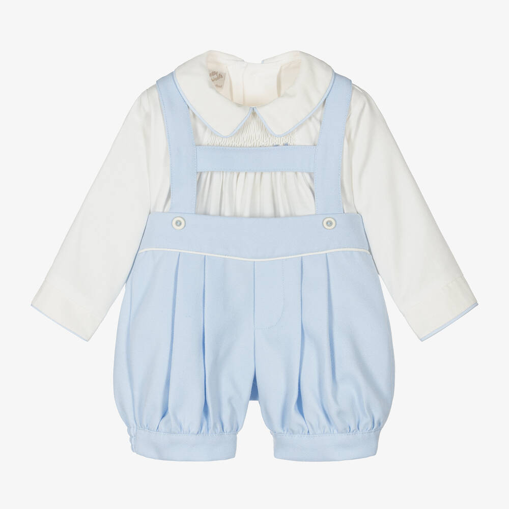 Pretty Originals - Boys Ivory & Blue Shorts Set | Childrensalon