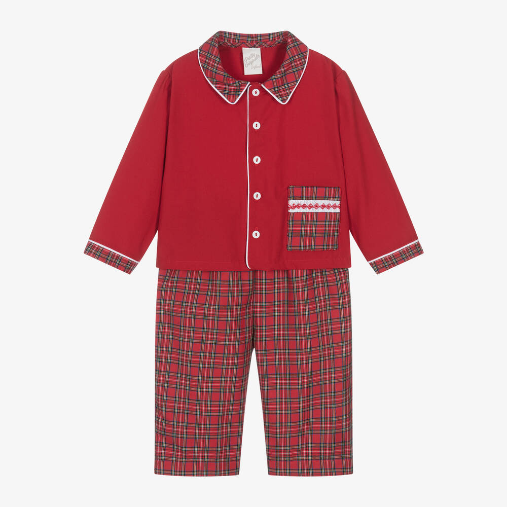 Pretty Originals - Boys Red Tartan Pyjamas | Childrensalon