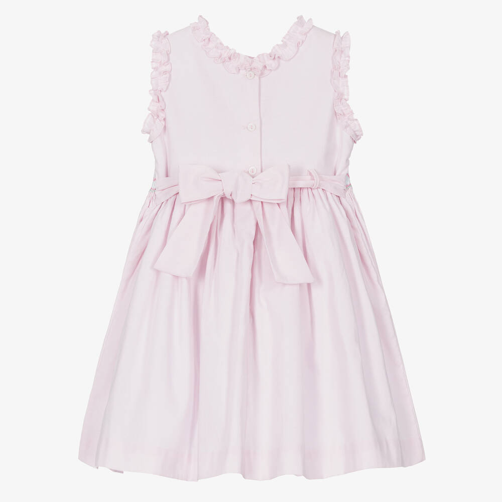 Pretty Originals - Girls Pink Hand-Smocked Cotton Dress | Childrensalon