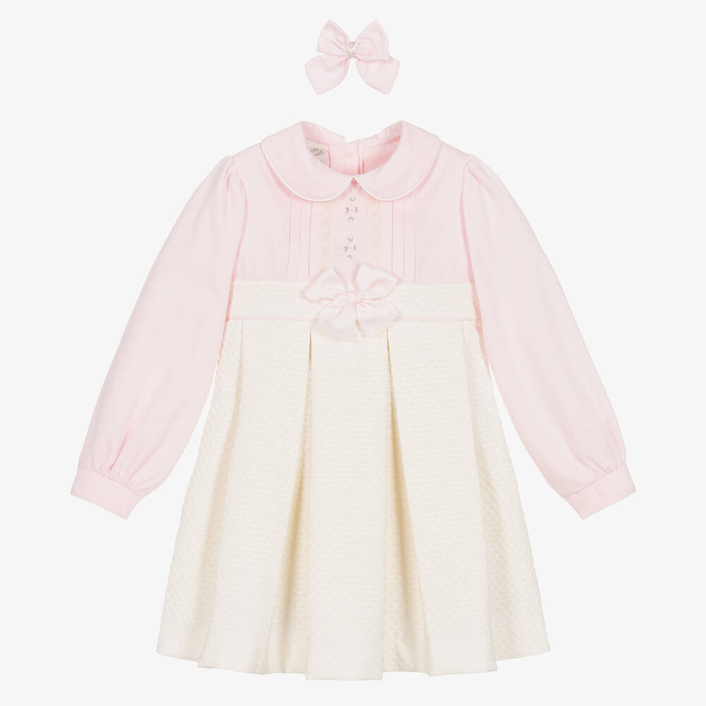 Pretty Originals Kids' Girls Pink & Ivory Dress Set