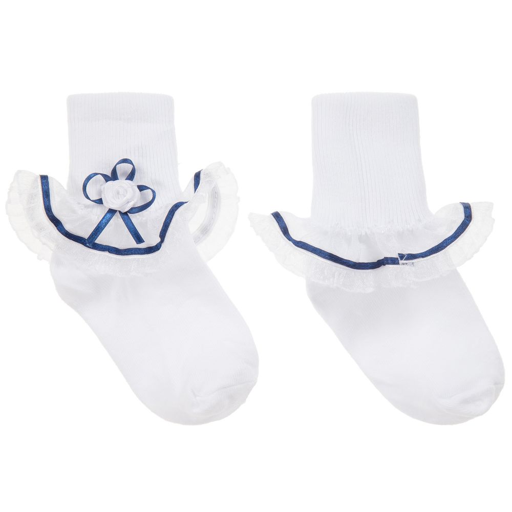 Pretty Originals Babies' Girls White Frilly Socks