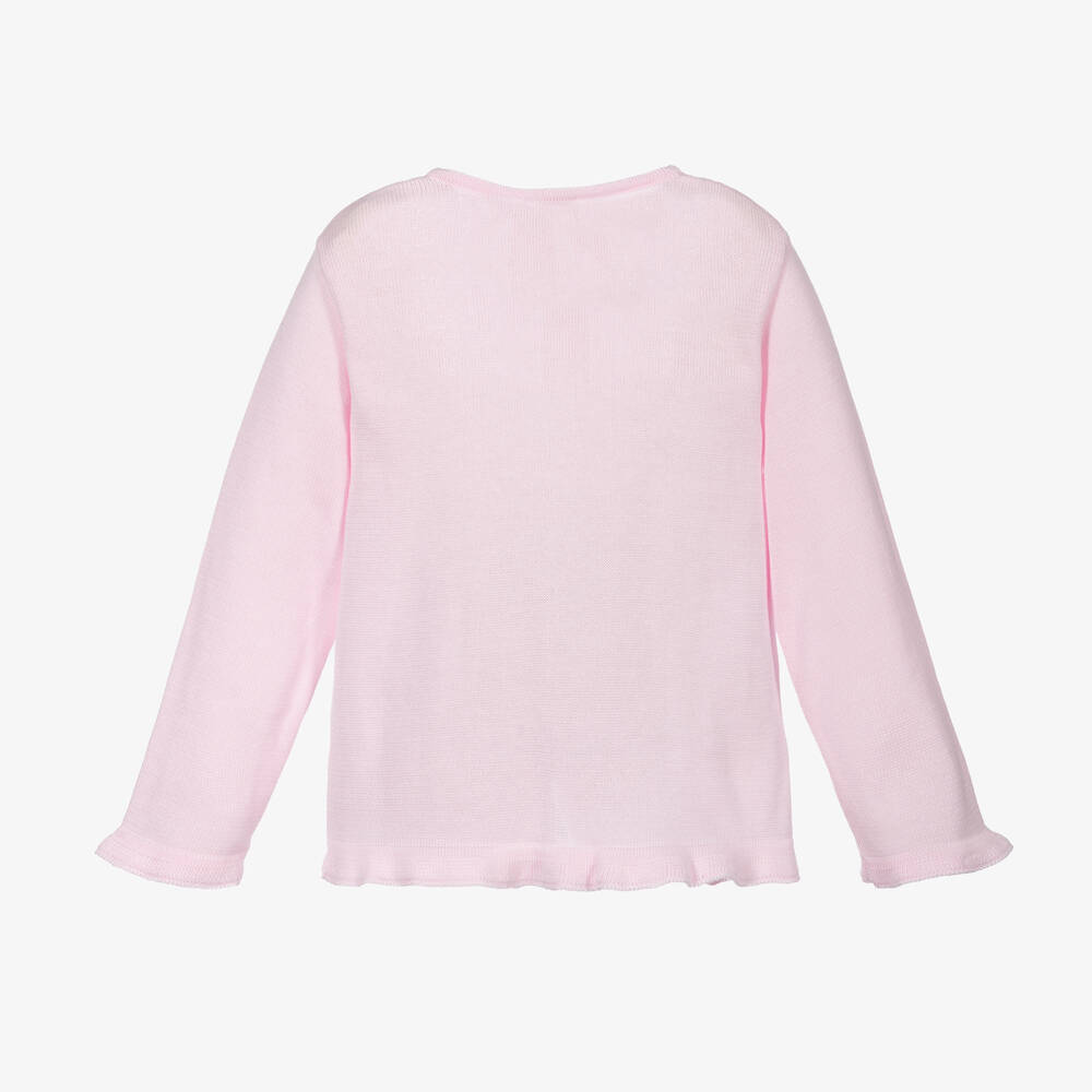 Pretty Originals - Pink Cotton Knit Cardigan | Childrensalon