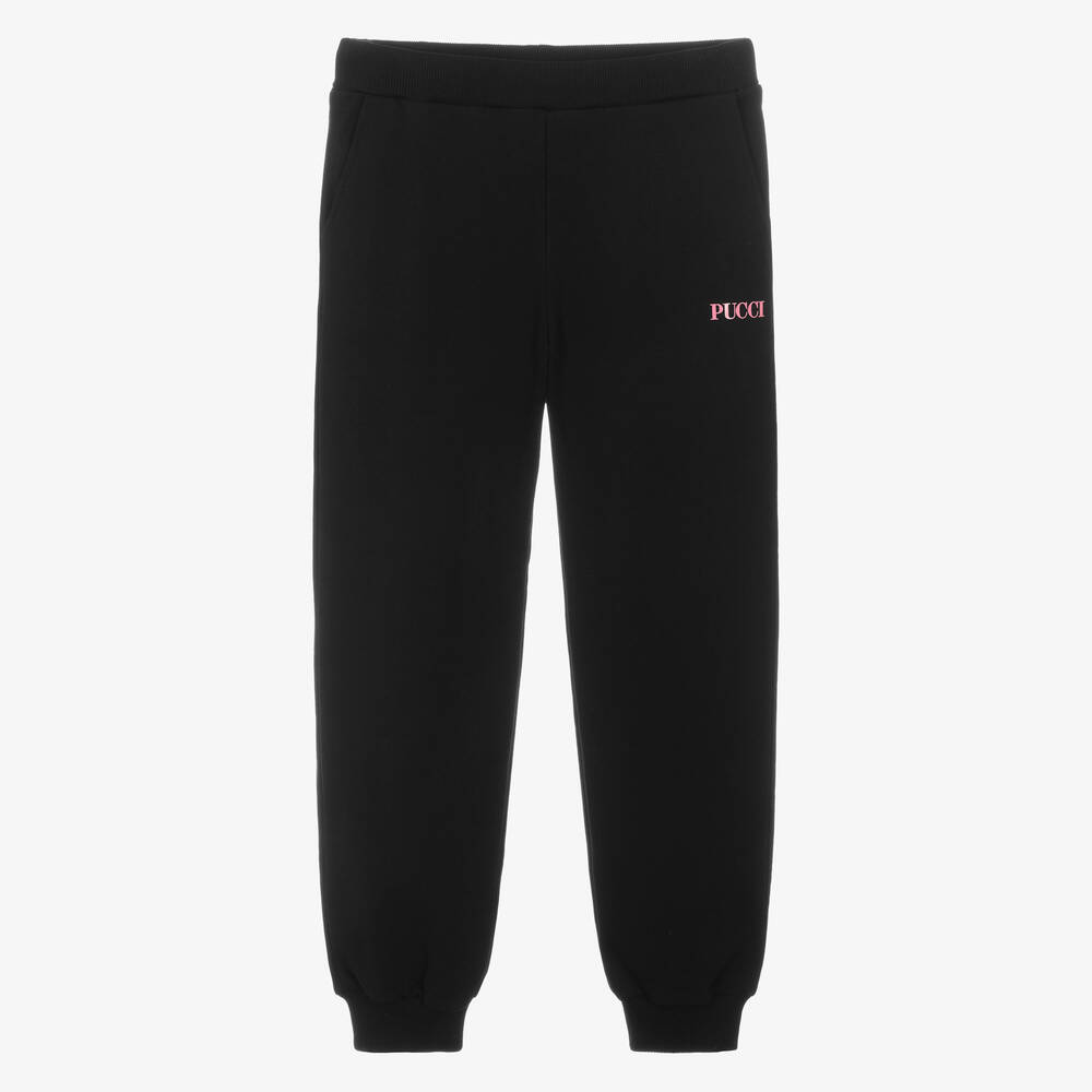 PUCCI - Pantalon de jogging noir en coton ado | Childrensalon
