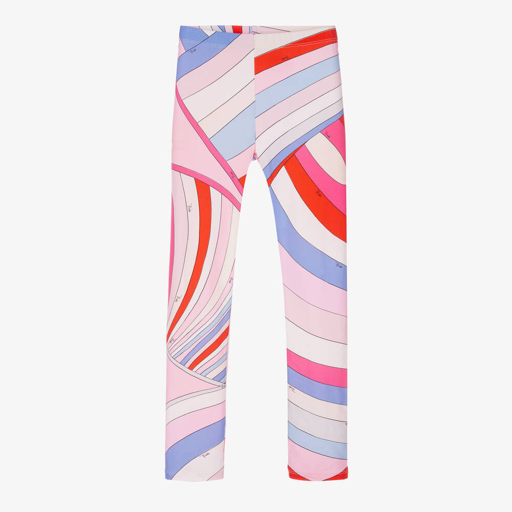 PUCCI - Teen Girls Pink Cotton Iride Leggings | Childrensalon