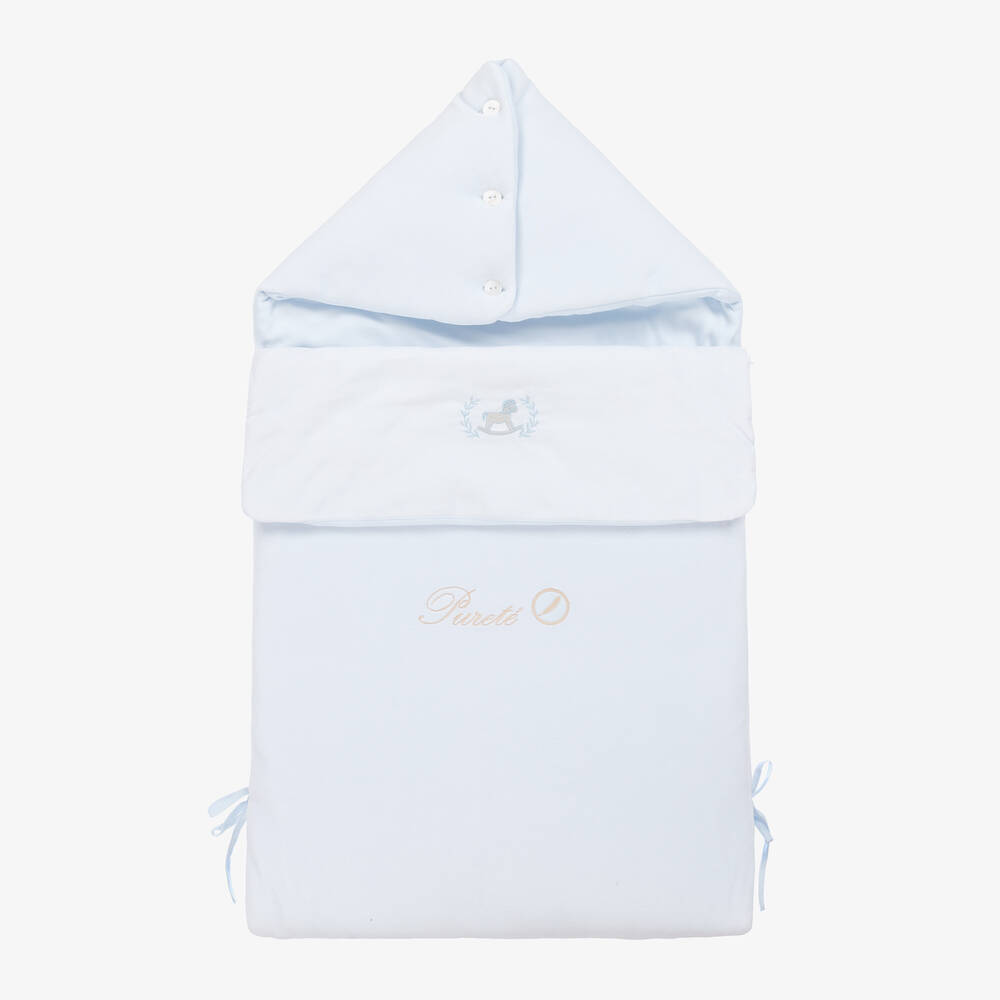 Pureté Du... Bébé - Baby Boys Blue Velour Nest (87cm) | Childrensalon