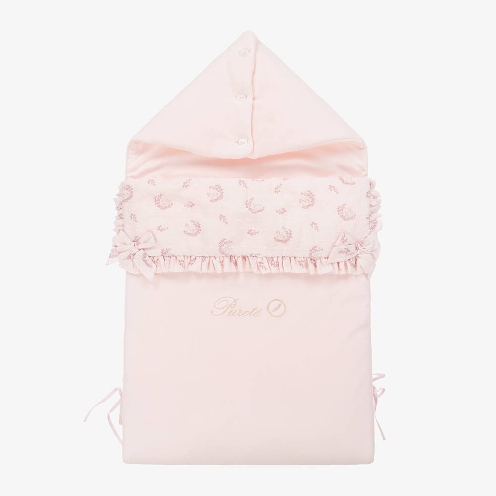 Pureté Du... Bébé - Baby Girls Pink Velour Nest (87cm) | Childrensalon