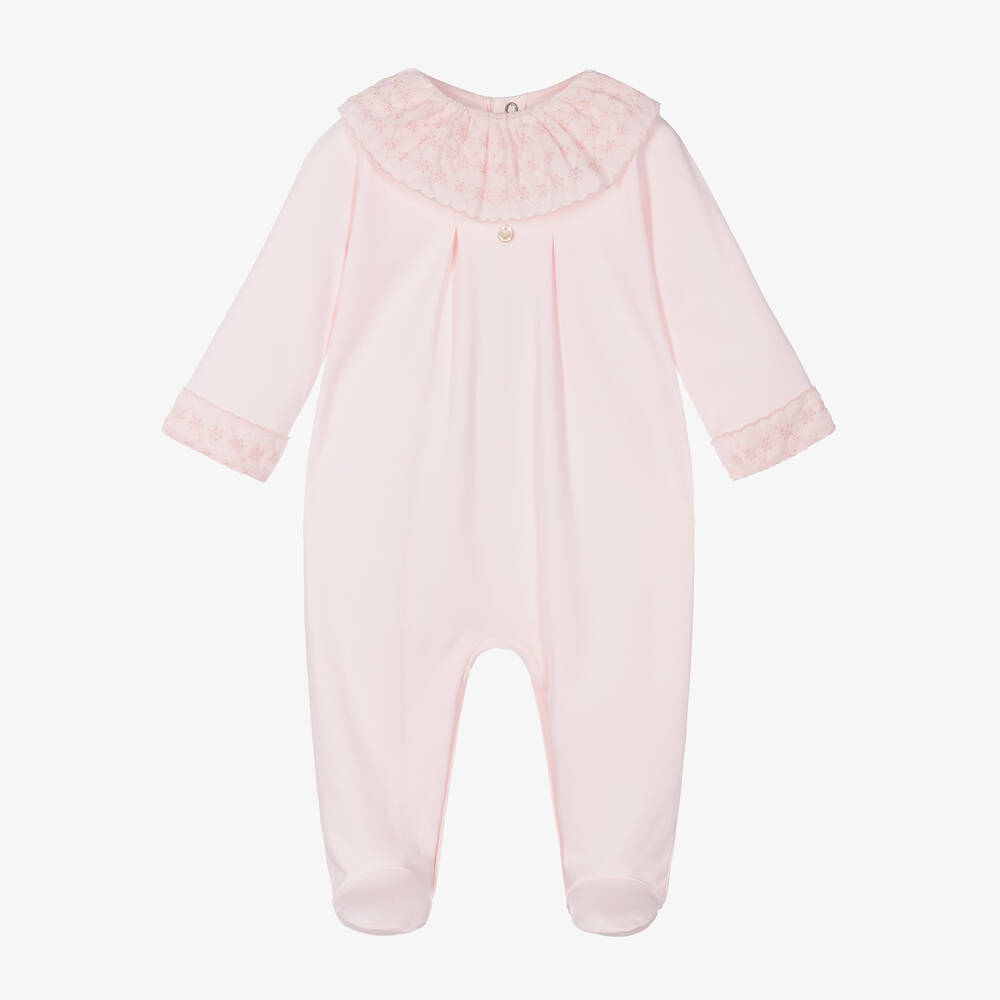 Pureté Du... Bébé - Girls Pink Cotton Babygrow | Childrensalon