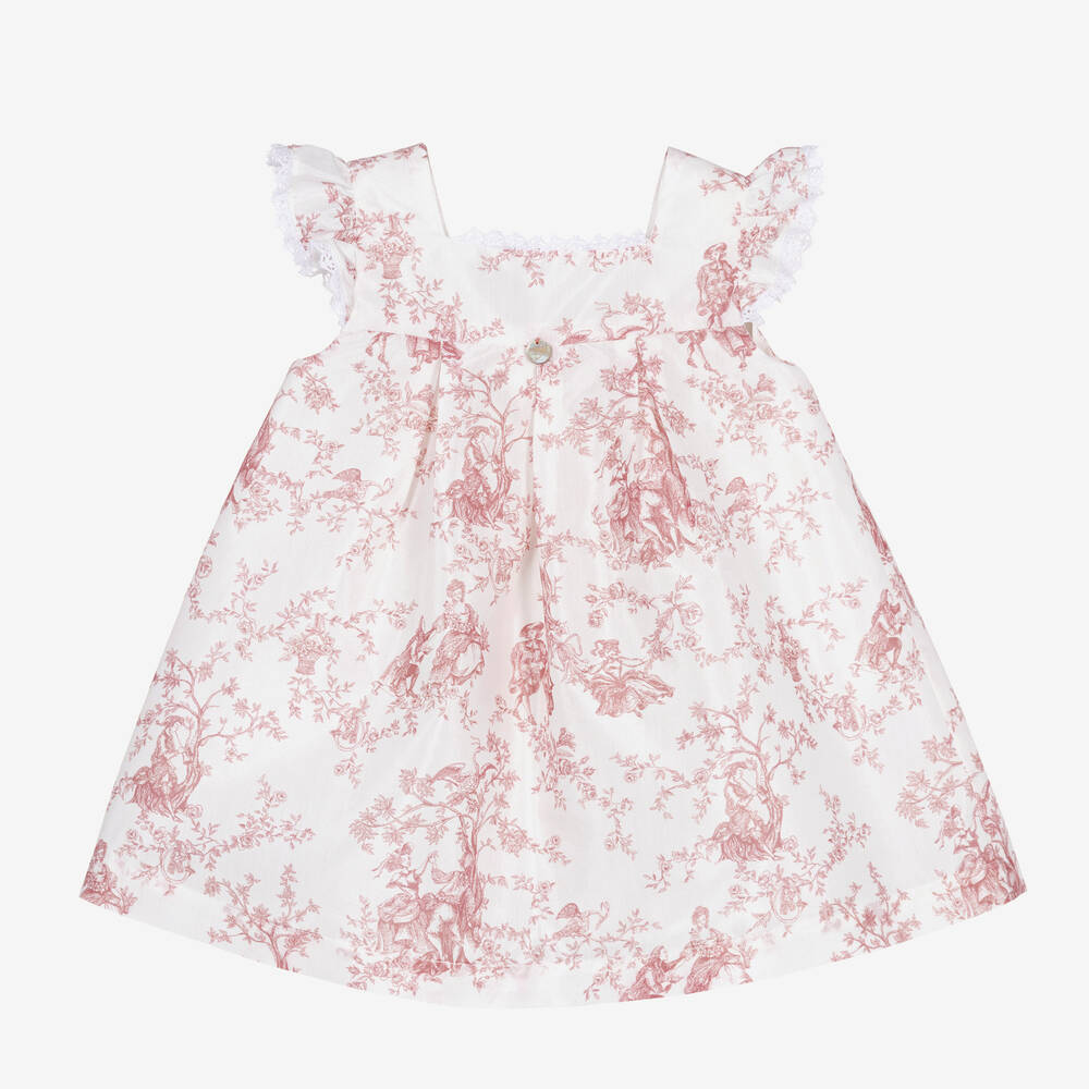 Pureté Du... Bébé - Girls Pink Toile De Jouy Dress | Childrensalon