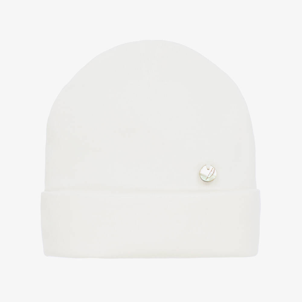 Pureté Du... Bébé - Ivory Cotton Baby Hat | Childrensalon