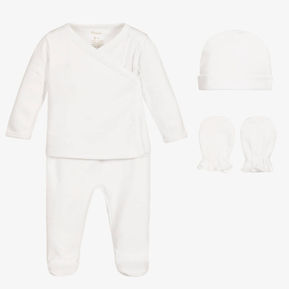 Pureté Du... Bébé - Ivory Cotton Babysuit Set | Childrensalon