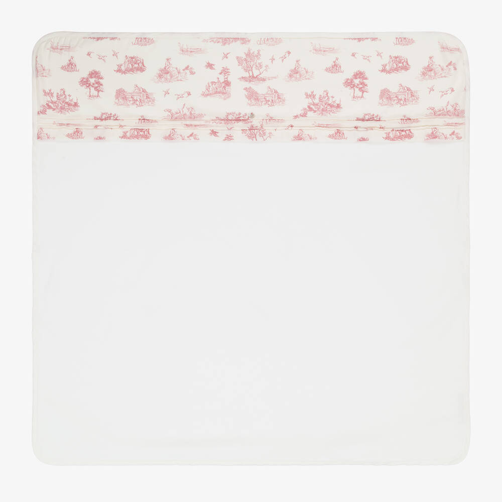 Pureté Du... Bébé - Ivory & Pink Toile de Jouy Blanket (74cm) | Childrensalon