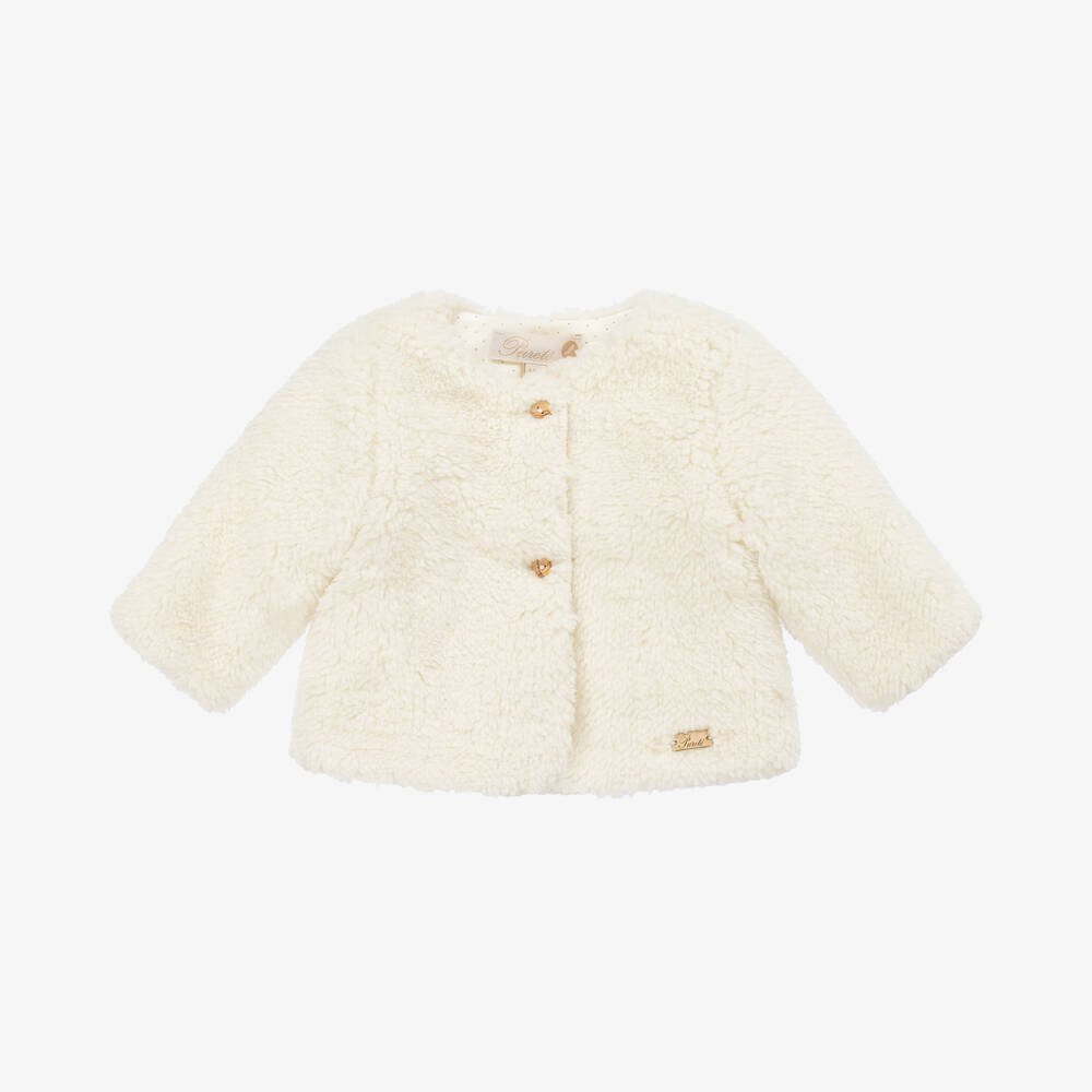 Pureté Du... Bébé - Ivory Teddy Fleece Baby Pram Coat | Childrensalon