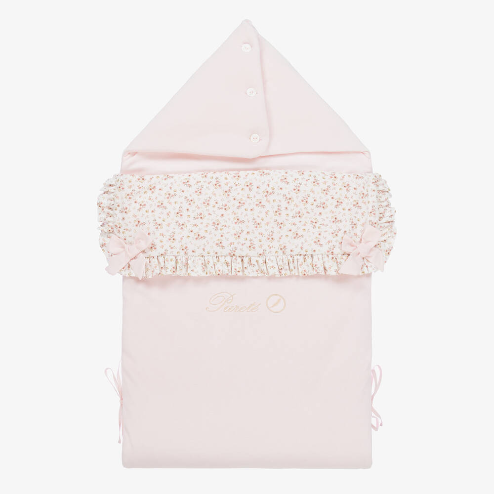 Pureté Du... Bébé - Pale Pink Velour Baby Nest (84cm) | Childrensalon