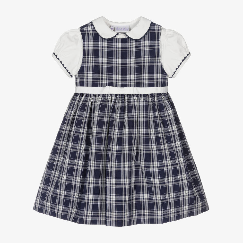 Rachel Riley - Girls Blue Pinafore Dress Set | Childrensalon