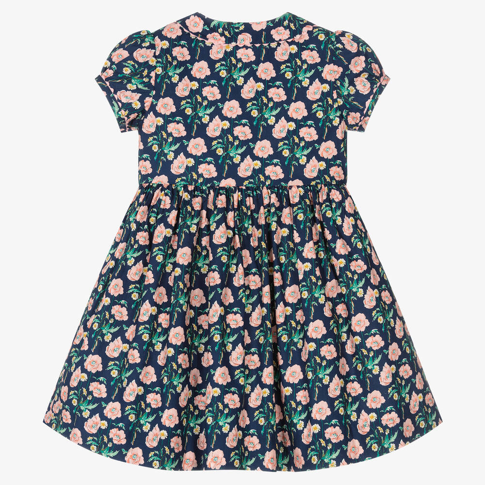 Rachel Riley - Girls Navy Blue Floral Dress | Childrensalon