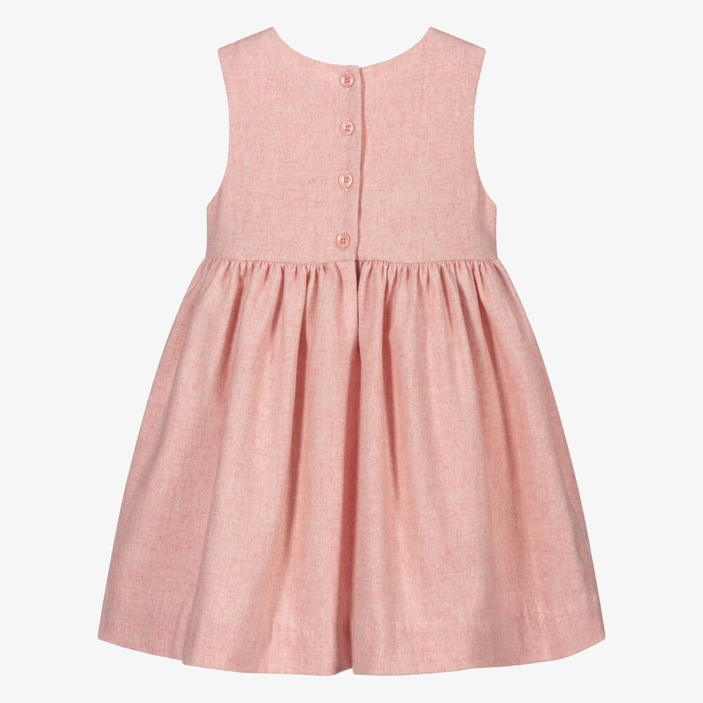 Rachel Riley - Girls Pale Pink Hand-Smocked Dress | Childrensalon