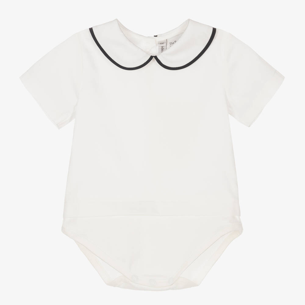 Rachel Riley - Кремовая хлопковая рубашка-боди для малышей  | Childrensalon