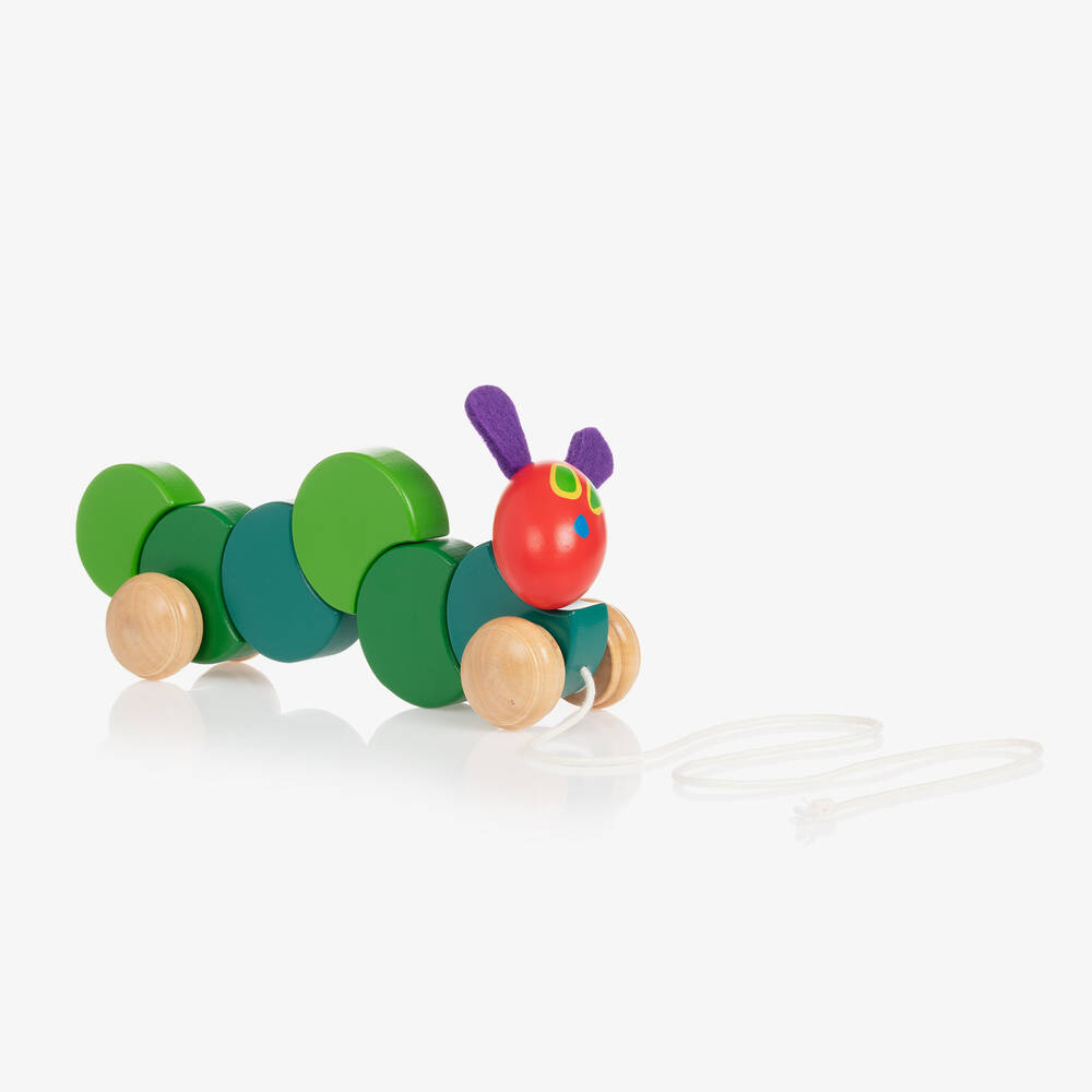 Rainbow Designs - Hungry Caterpillar Wooden Pull Along Toy (24cm) | Childrensalon
