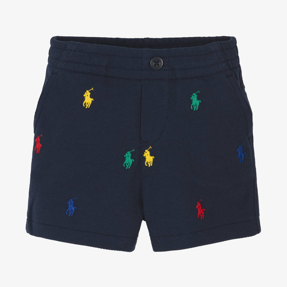 Ralph Lauren - Baby Blue Cotton Piqué Shorts | Childrensalon