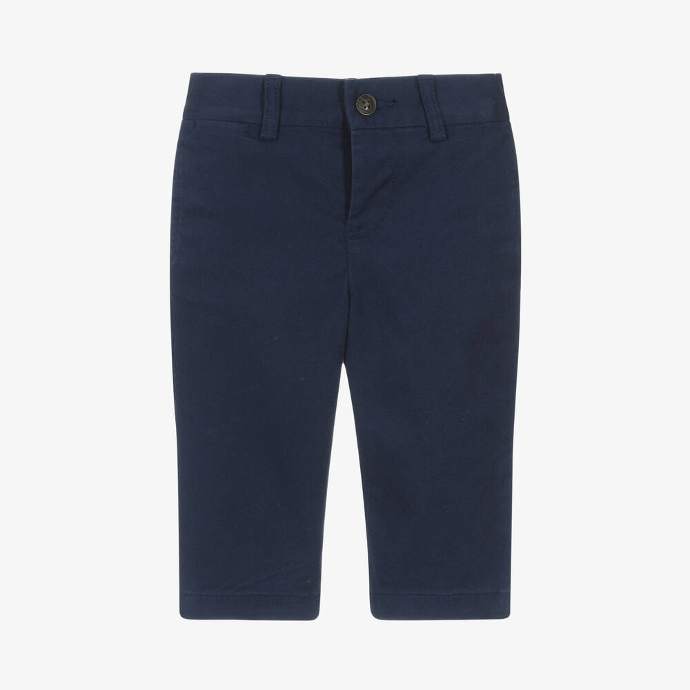 Ralph Lauren - Baby Boys Blue Cotton Chino Trousers | Childrensalon