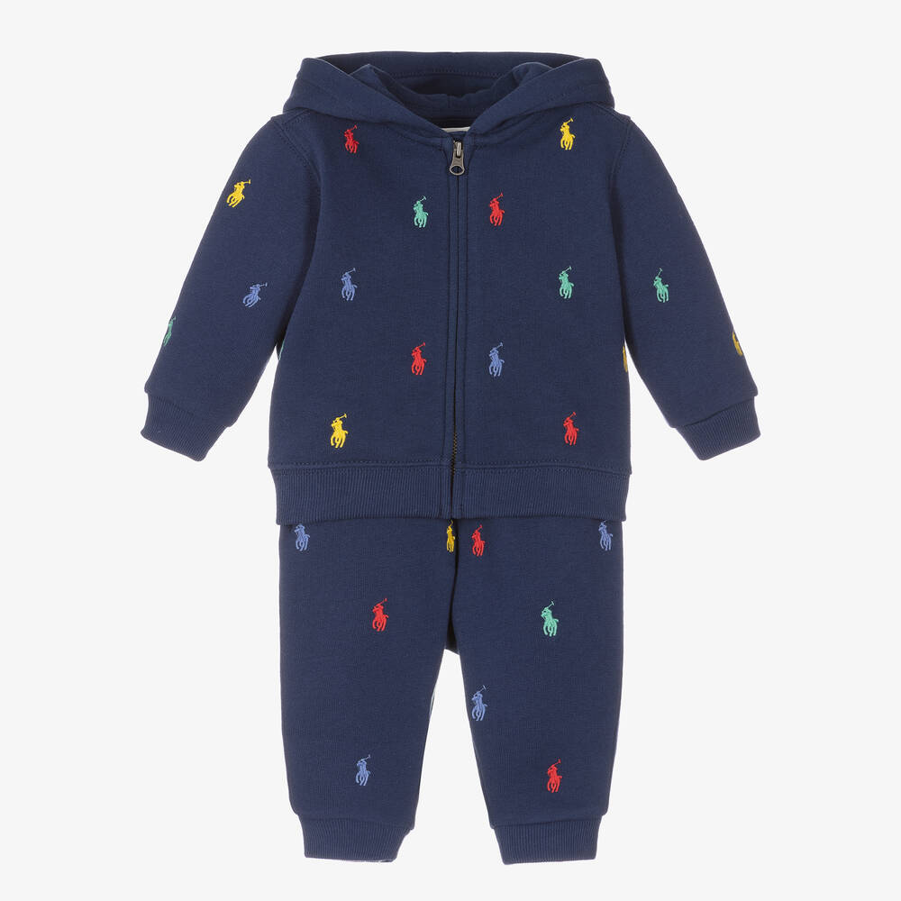 Ralph Lauren - Синий спортивный костюм из хлопка для малышей | Childrensalon