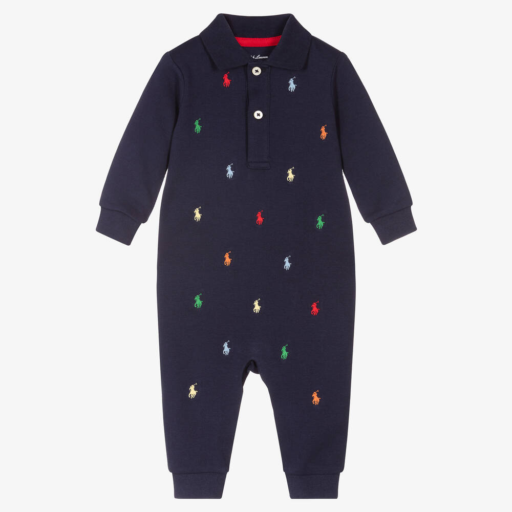 Ralph Lauren - Pyjama bleu brodé bébé garçon | Childrensalon