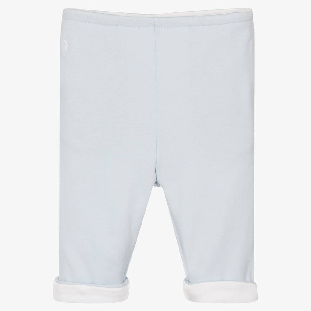 Ralph Lauren - Бело-голубые двусторонние штанишки из хлопка | Childrensalon