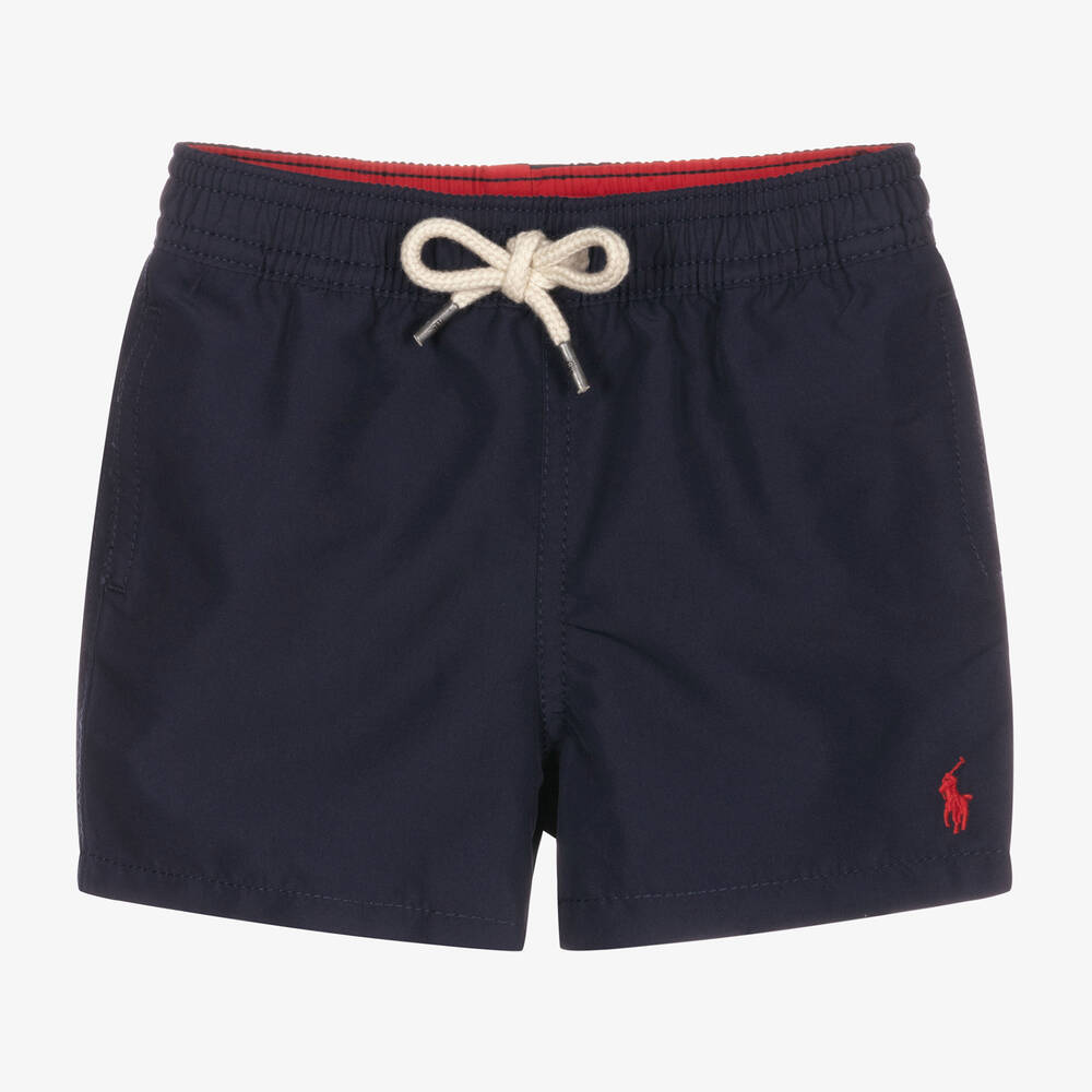 Ralph Lauren - Baby Boys Navy Blue Logo Swim Shorts | Childrensalon
