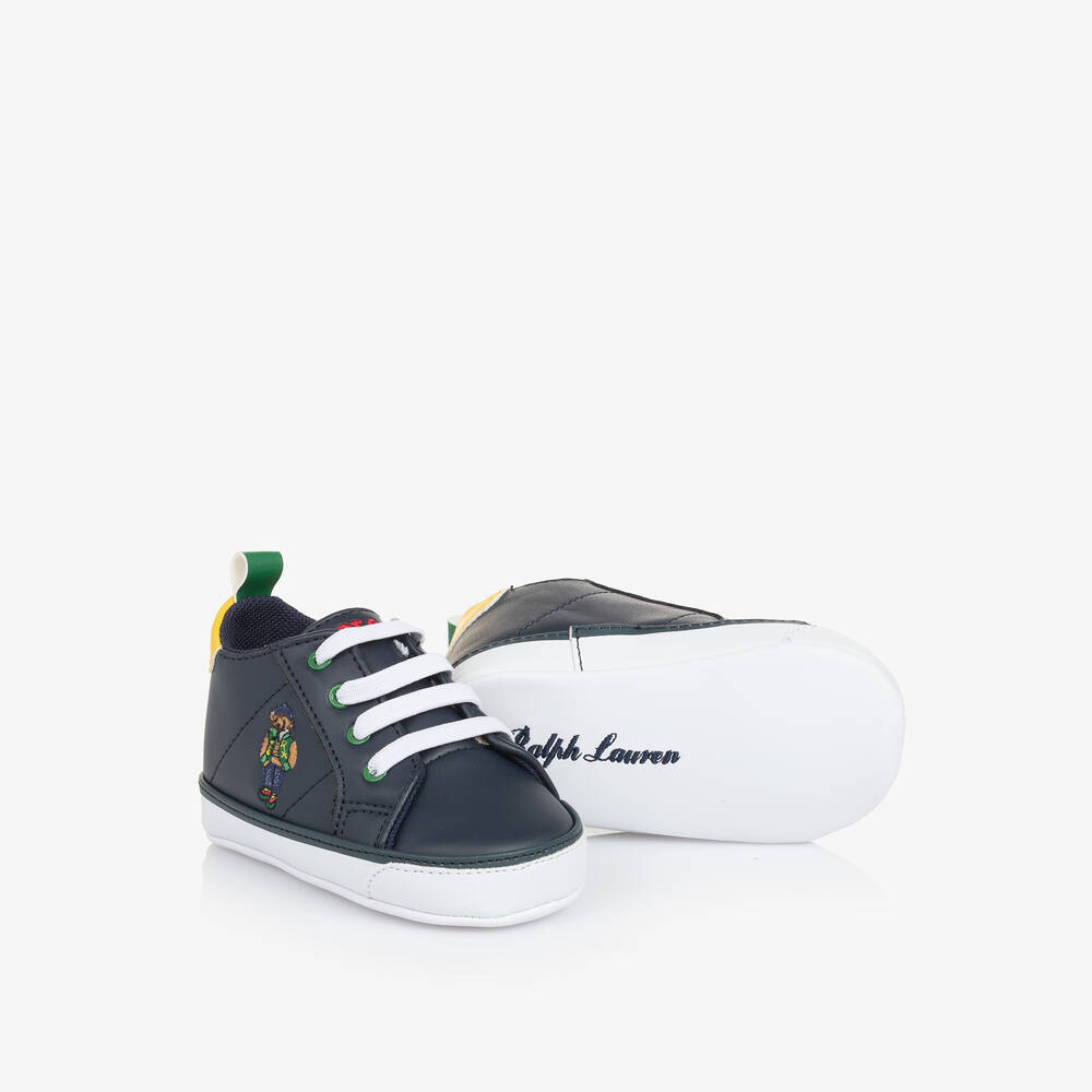 Ralph Lauren - Baby Boys Navy Blue Pre-Walker Boots | Childrensalon