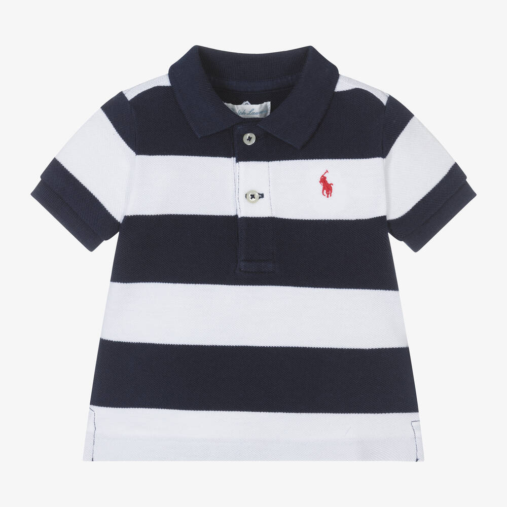 Ralph Lauren - Рубашка поло в синюю полоску для малышей | Childrensalon