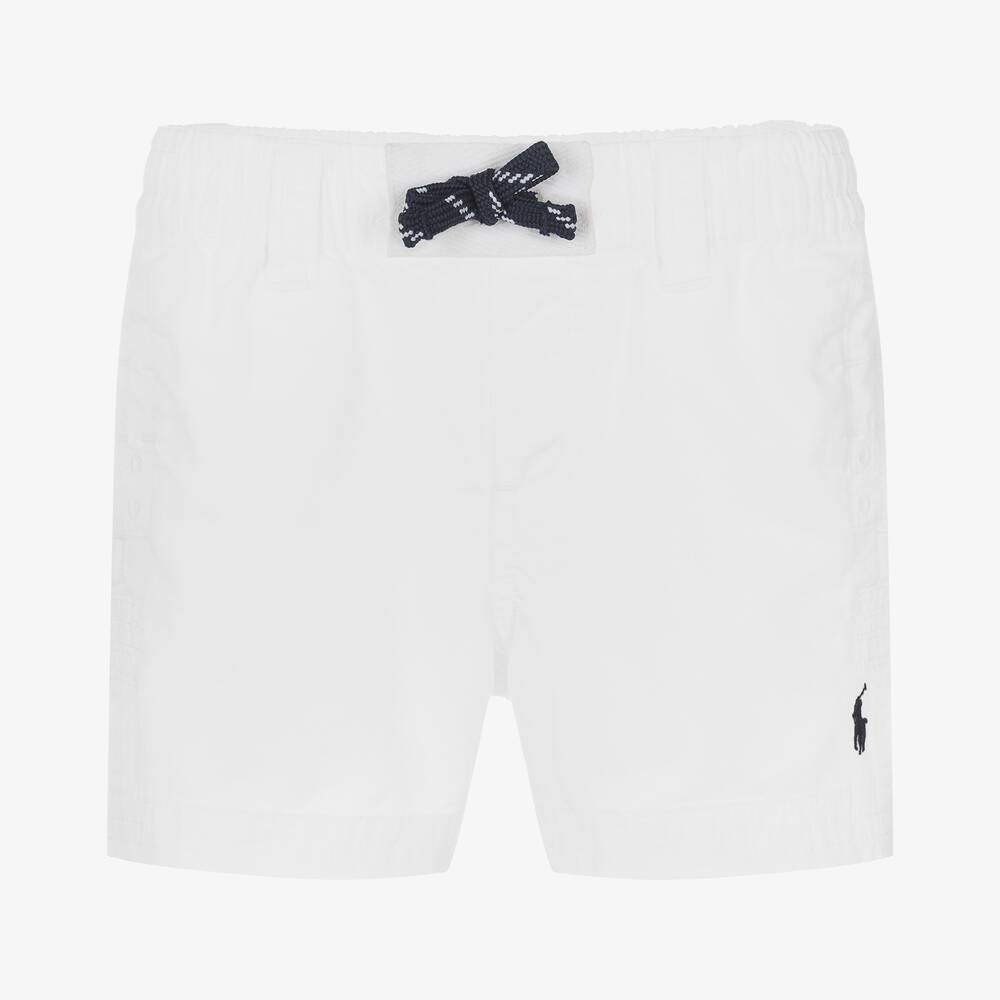 Ralph Lauren - Baby Boys White Cotton Shorts | Childrensalon