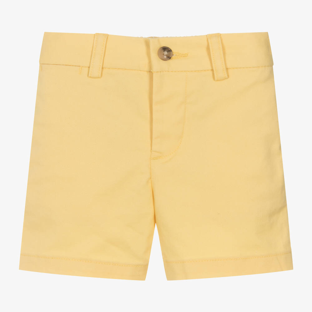 Ralph Lauren - Baby Boys Yellow Cotton Chino Shorts | Childrensalon