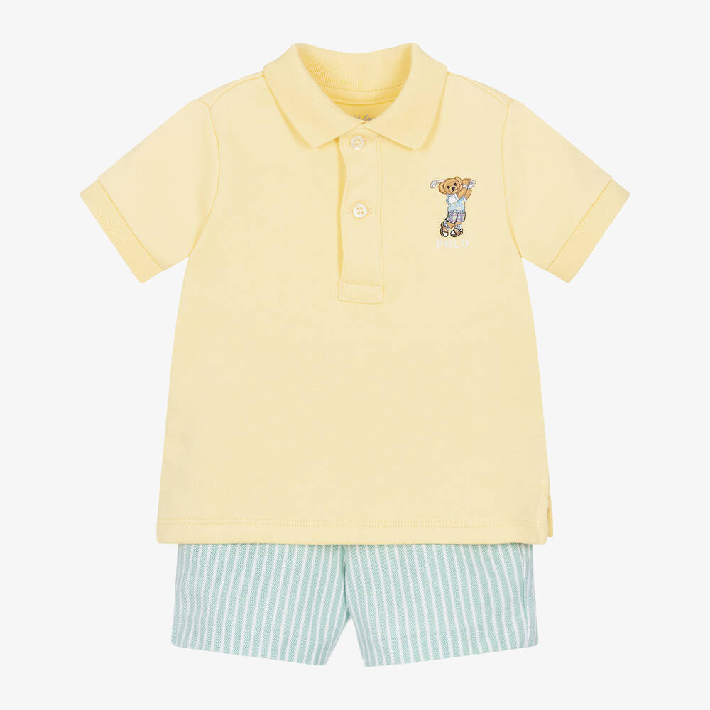 Ralph Lauren - Baby Boys Yellow & Green Shorts Set | Childrensalon