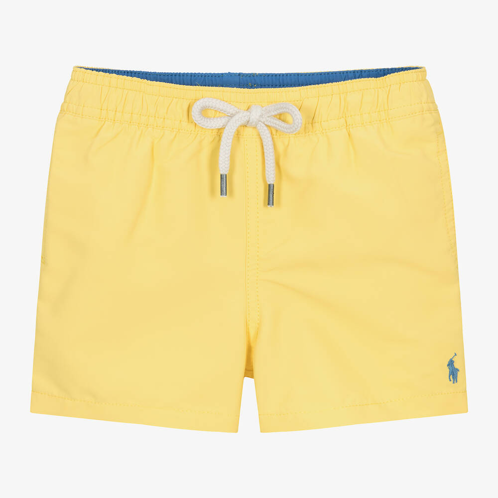 Ralph Lauren - Baby Boys Yellow Pony Swim Shorts | Childrensalon