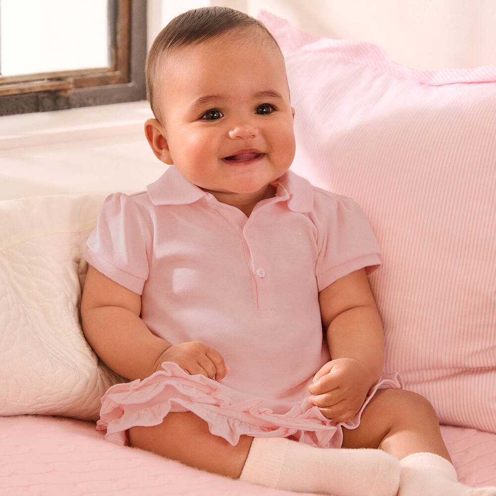 Ralph Lauren - Robe rose en coton Bébé fille