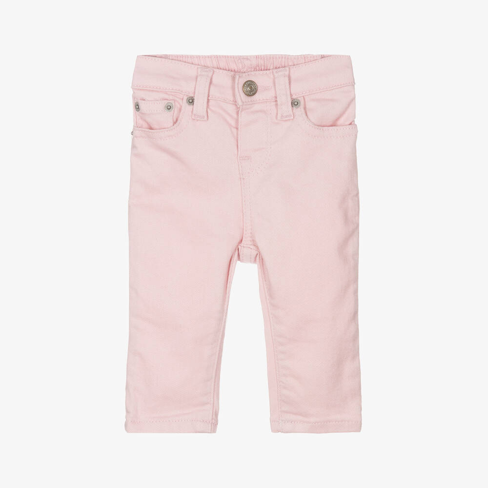 Ralph Lauren - Baby Girls Pink Denim The Legging Jeans | Childrensalon