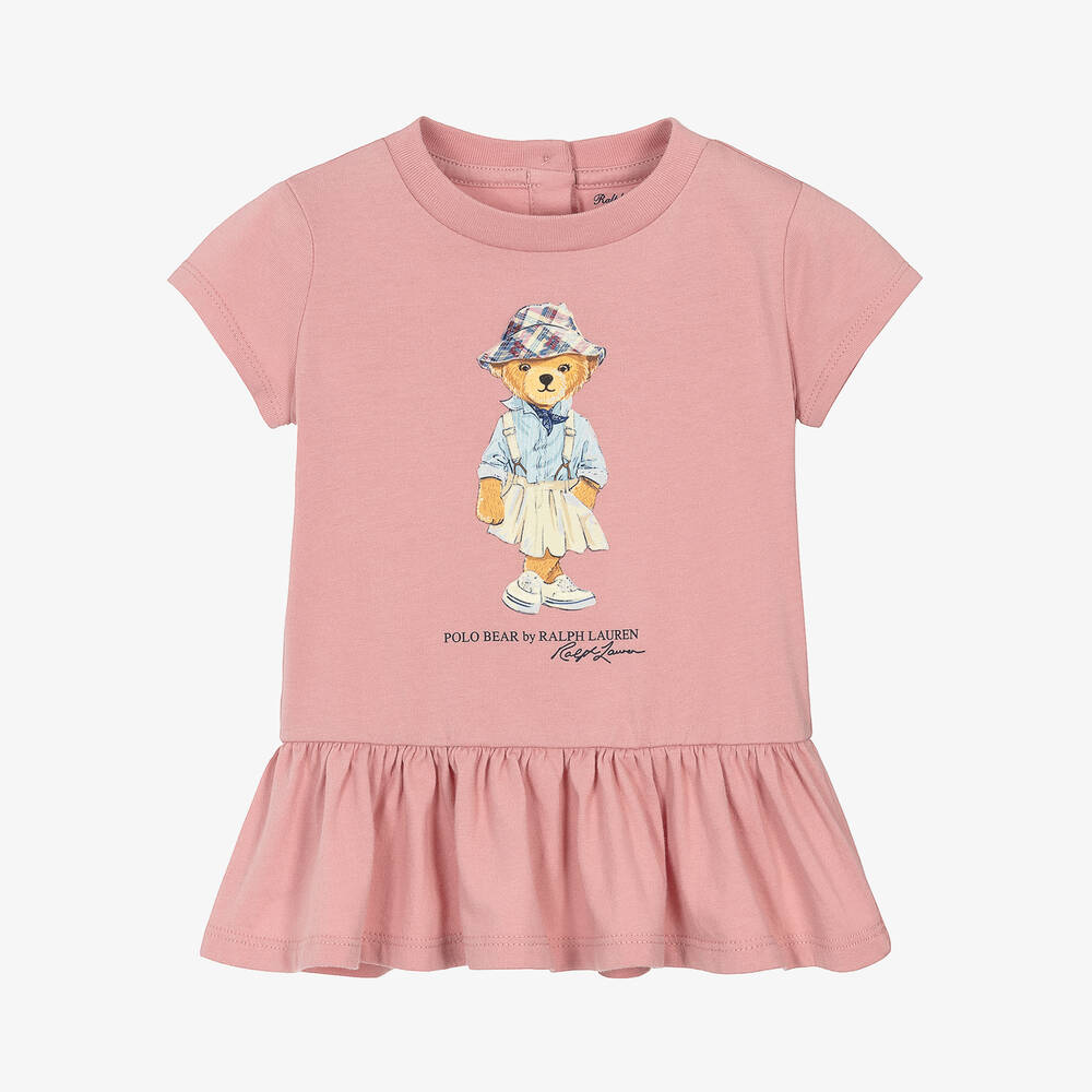 Ralph Lauren Baby Girls Pink Polo Bear T-shirt