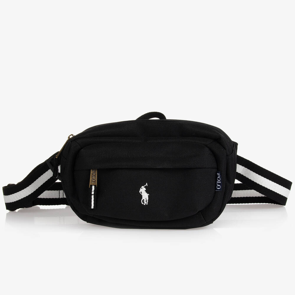 Ralph Lauren - حقيبة حزام كانفاس لون أسود (27 سم) | Childrensalon