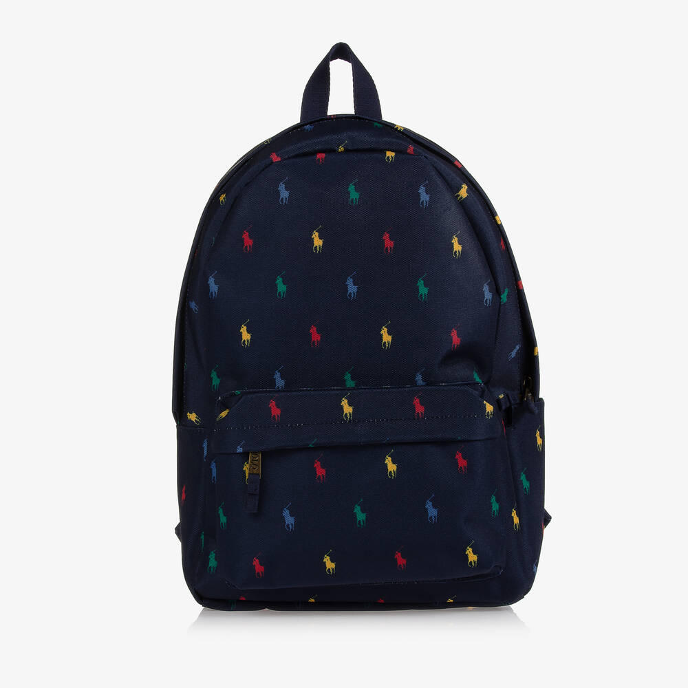 Ralph Lauren - Blue Canvas Pony Backpack (44cm) | Childrensalon