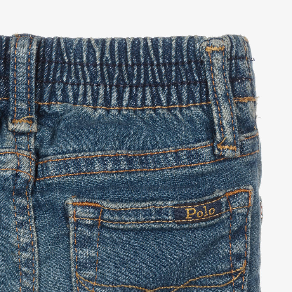 Ralph Lauren Blue Denim Slim-Fit Baby Jeans | Childrensalon