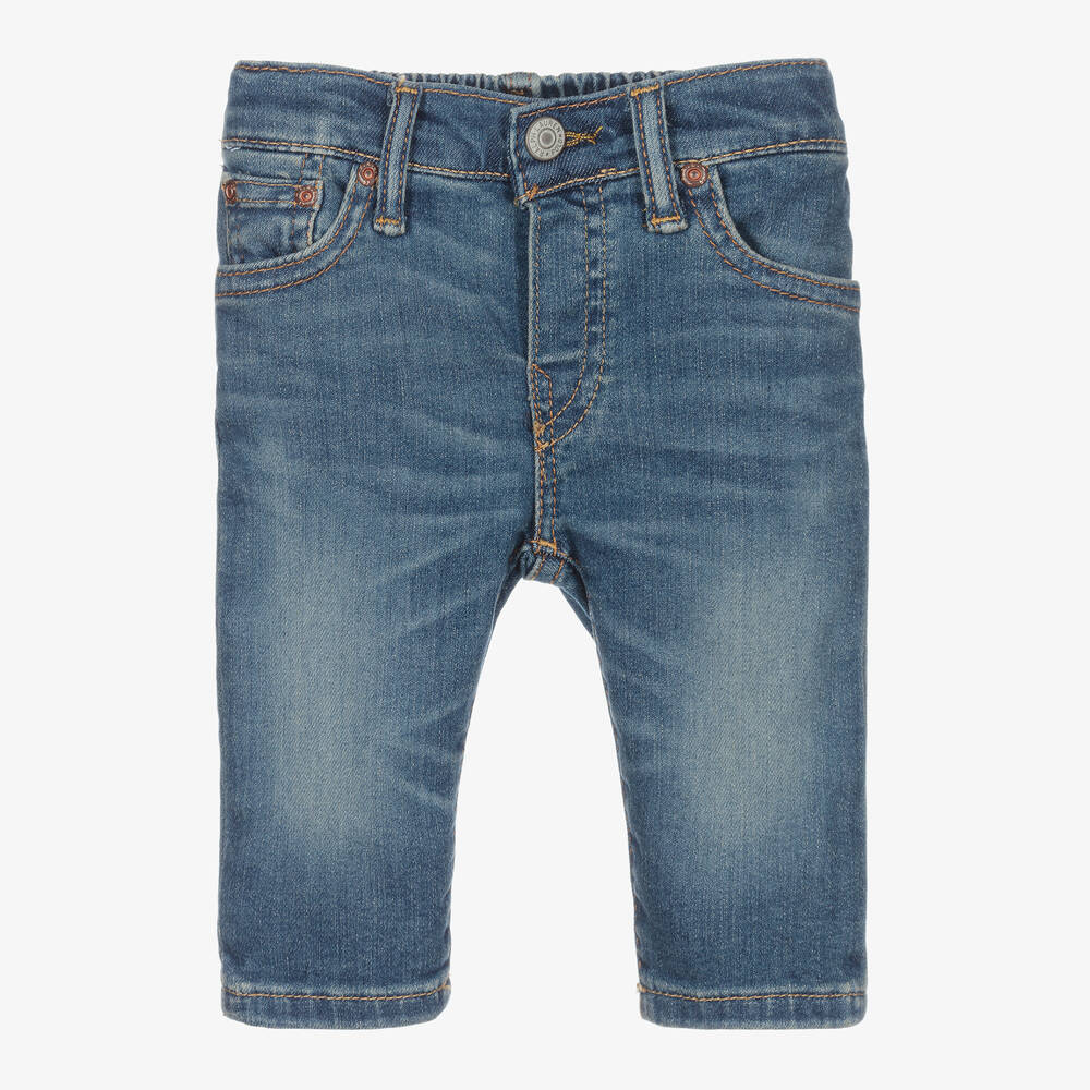 Ralph Lauren - Blue Denim Slim-Fit Baby Jeans | Childrensalon