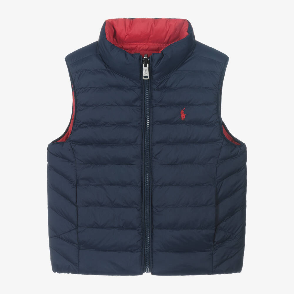 Ralph Lauren - Blue & Red P-Layer 2 Reversible Gilet | Childrensalon