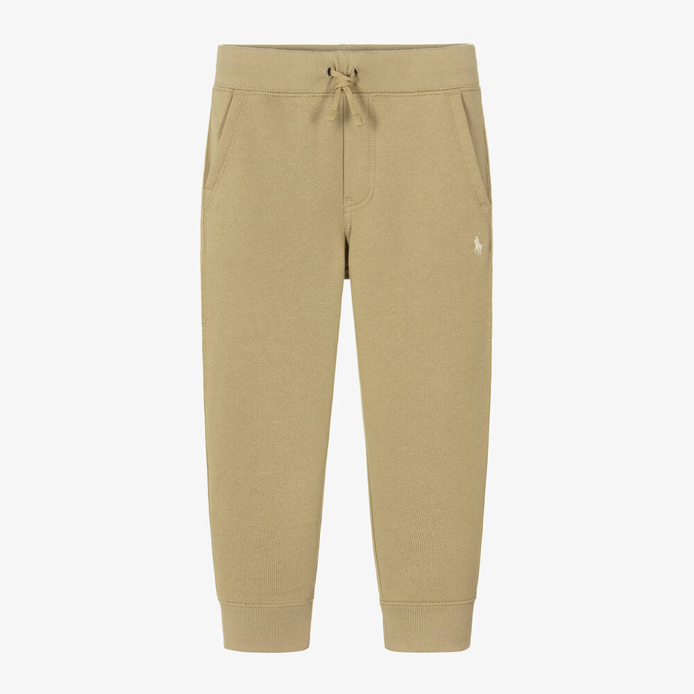 Ralph Lauren - Boys Beige Cotton Joggers | Childrensalon