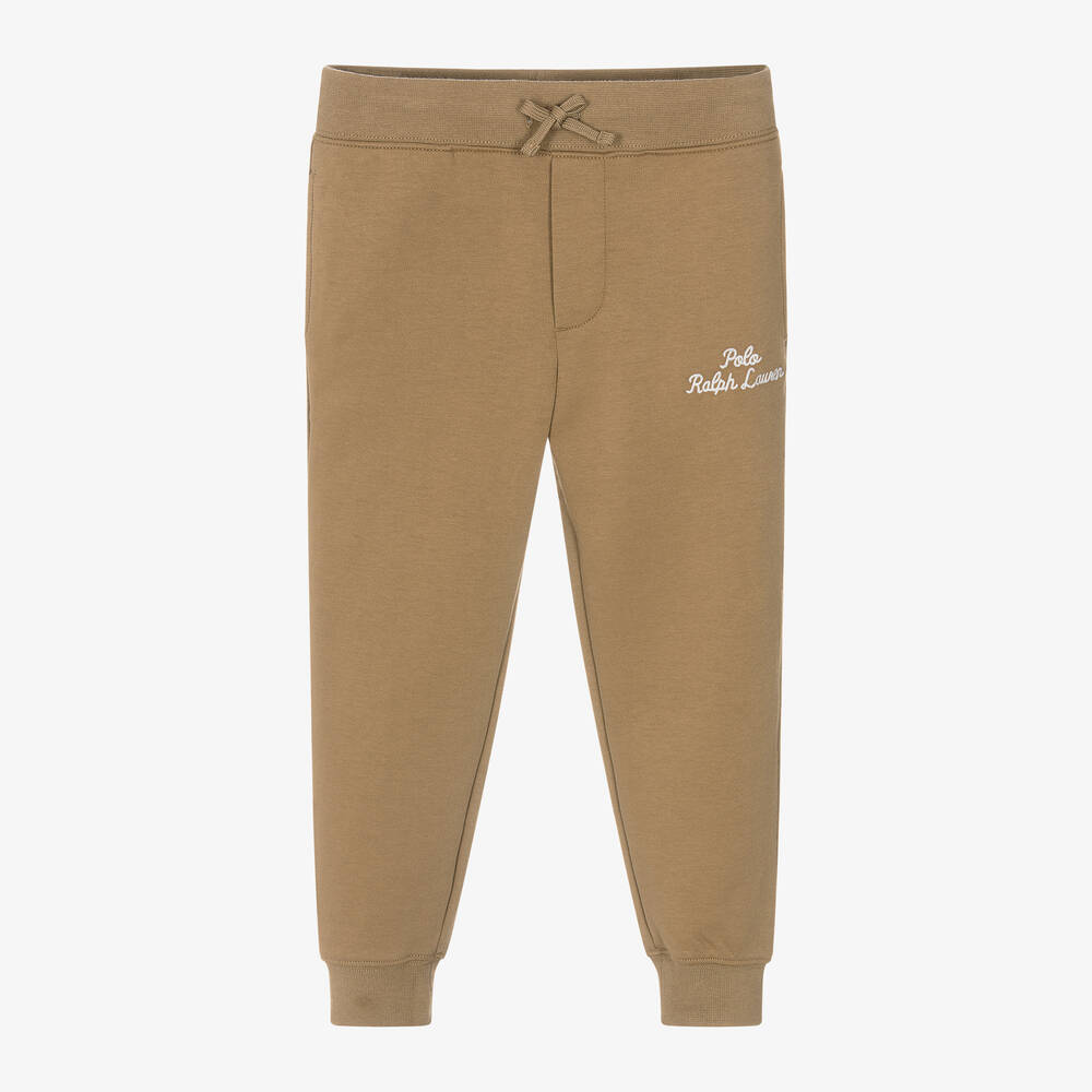 Ralph Lauren - Boys Beige Cotton Joggers | Childrensalon