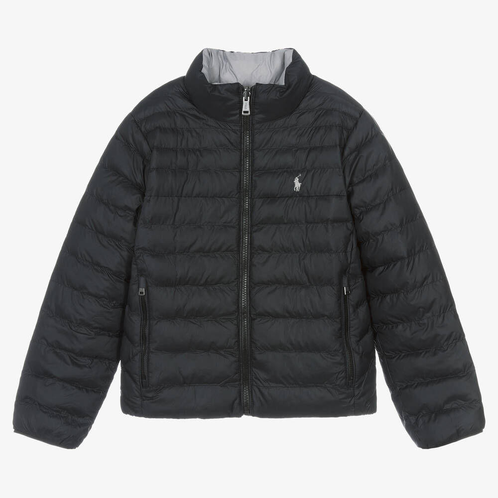 Ralph Lauren - Boys Black & Grey Reversible Jacket | Childrensalon