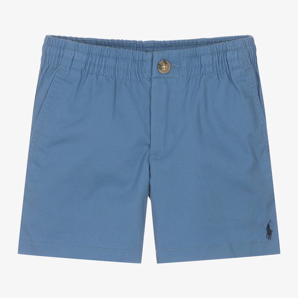 Ralph Lauren - Boys Blue Cotton Chino Shorts | Childrensalon