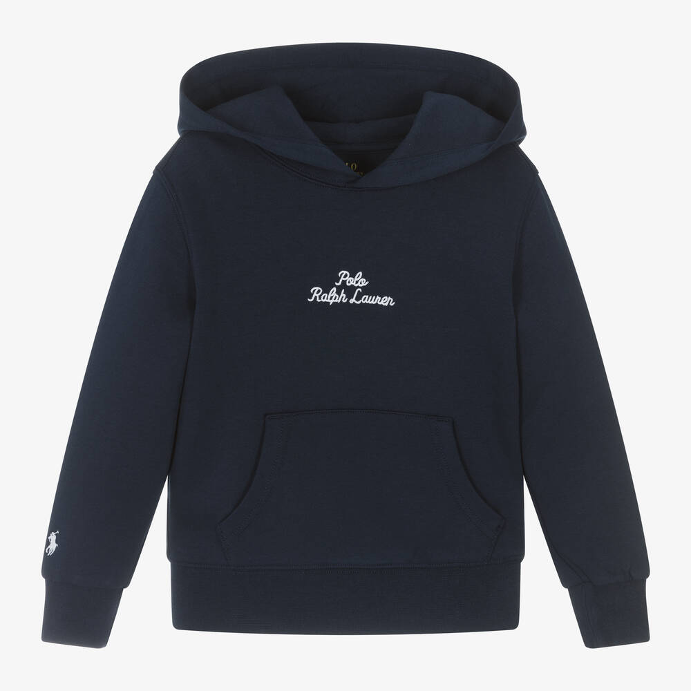 Ralph Lauren - Boys Blue Cotton Hoodie | Childrensalon