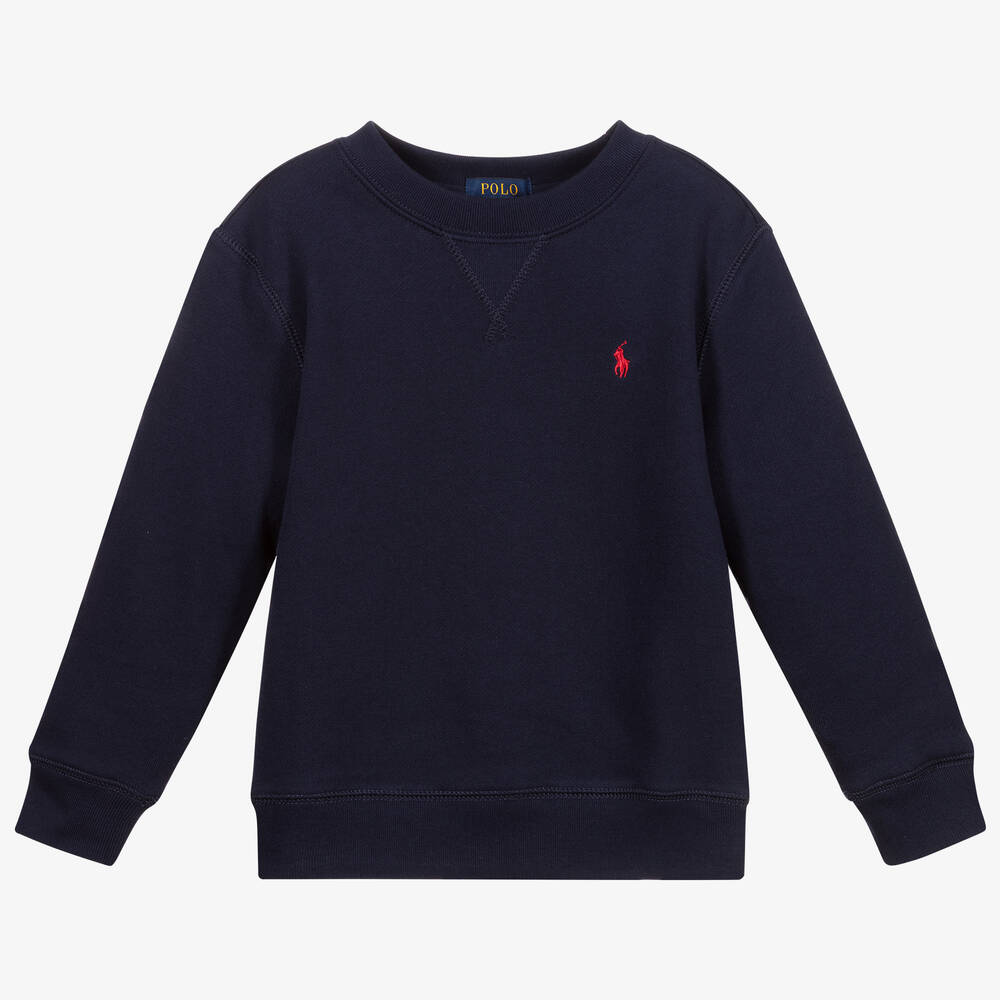 Polo Ralph Lauren - Sweat bleu en coton à logo garçon | Childrensalon
