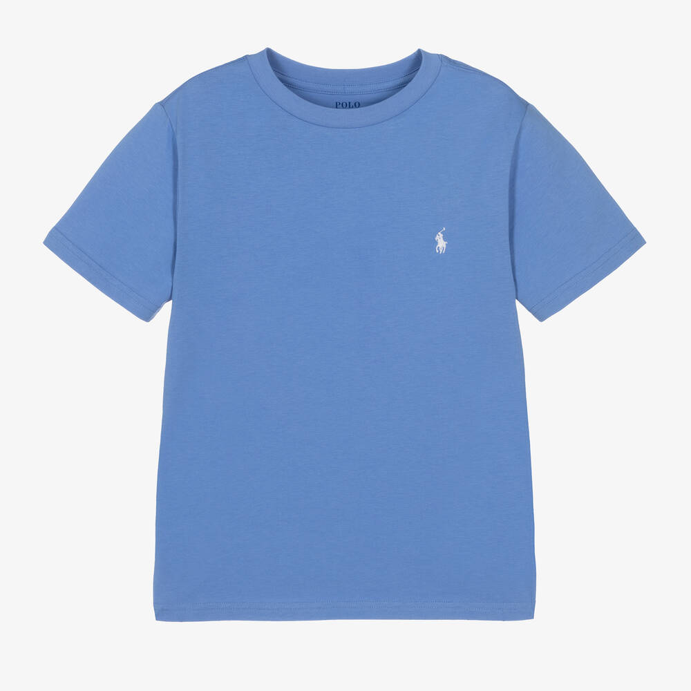 Ralph Lauren - Boys Blue Cotton Polo T-Shirt | Childrensalon