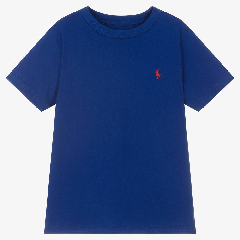 Ralph Lauren - Boys Blue Pony Logo T-Shirt | Childrensalon